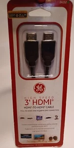 GE 3' HDMI to HDMI Cable 24152 Full HD 1080P High Speed HDMI Cable New - Picture 1 of 6