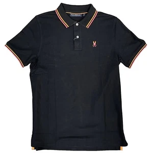 Brand New Mens Psycho Bunny Mens Andrews Pique Polo Shirt Black - Picture 1 of 1