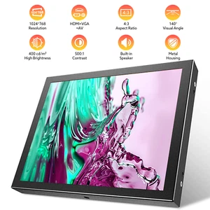 Eyoyo 8 Pouces Petit Mini Moniteur Boîtier Métallique HDMI/VGA/AV Vidéo PC Écran - Photo 1/12