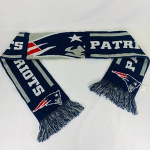New England Patriots Scarf Double Sided Adult Size Navy Blue Forever - Picture 1 of 6