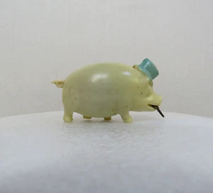 Vintage Celluloid Figural Pig with Blue Hat Sewing Tape Measure - Picture 1 of 6