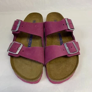 Birkenstock Neu mit Karton Arizona Dark Fuchsia Nubuk weiches Fußbett Reg Größe auswählen - Bild 1 von 5