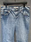 Womens Tommy Hilfiger Studded Blue Jeans Size 12R Stretchy 98% Cotton 2% Spandex