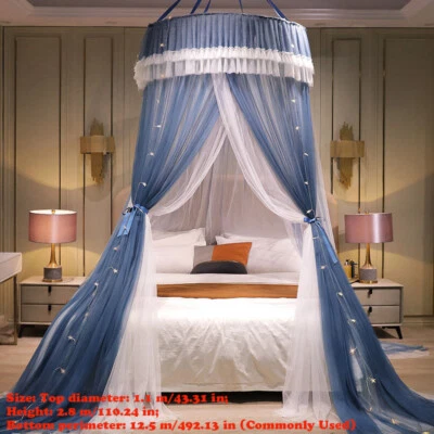 Round Lace Bedcover Curtain Dome Bed Canopy Princess Bedding Mosquito Net - Image 1 of 4