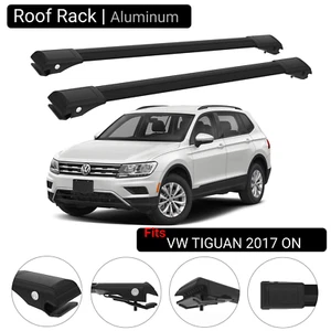 For VW Tiguan ➡️ 2017 - 2024 | Roof Rack Cross Bars - Black | Lockable - Picture 1 of 13