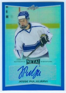 JESSE PULJUJARVI "BLUE PARALLEL AUTOGRAPH CARD #9/25" LEAF METAL DRAFT 2016 - Picture 1 of 1