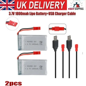 2pcs 3.7V 1800mAh ST Plug LiPo Batterie Rechargeable Lithium Polymère pour Drone RC - Photo 1/11