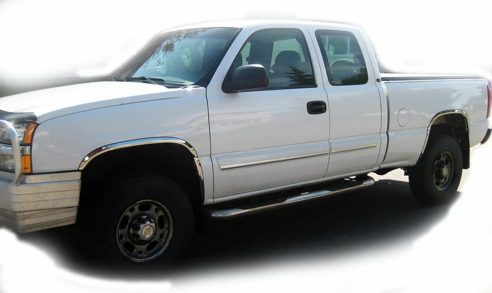 For 99-06 Silverado Sierra Chrome Polished Stainless Fender Trim 4p Set Foto 1 de 2