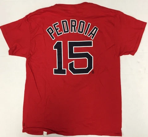 Dustin Pedroia #15 Boston Red Sox 2-Sided Boy's T-Shirt Medium 10/12 Cover