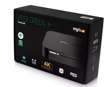 Amiko A9 Green + Plus 4K UHD ANDROID MTYV2 QUAD CORE WIFI HDR10 A9 NEW FOR 2024 - Image 1 of 4