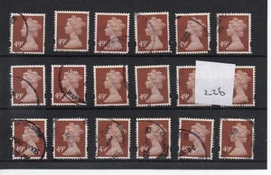 GB - Machin - Wholesale - (AM 226) 49p value x 18 copies - used - Picture 1 of 1