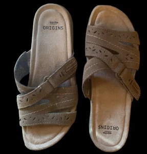 Earth Origins Leather Sandals Women’s 7N Shantel Sedona Brown Sepia - Picture 1 of 2