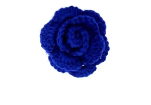Rose Flower Hair Clips Knitted Wool Red and Blue Handmade Hair Clips NEW ×2 - Picture 1 of 10