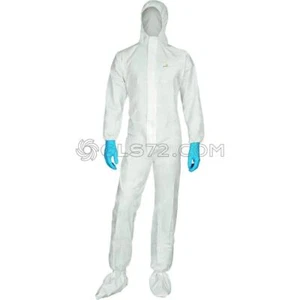 TUTA MONOUSO DELTAPLUS DT115 LAMINATA CAT 3 TIPO 5 E 6 CAPPUCCIO LAVORO - Photo 1/2