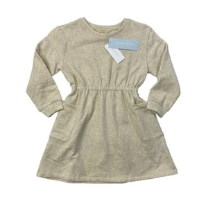 Serendipity Dress Girl 7Y Sand Fleece Lined Cotton Organic Side Pockets Sweater - Picture 1 of 12