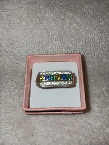 Anillo para hombre talla 9 esterlina hecho con elegante circonita azul Swarovski envío (594) - Imagen 1 de 11