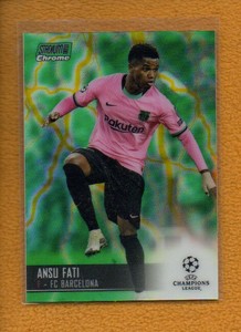 Ansu Fati 2020-21 Topps Stadium Club Chrome UEFA Green Yellow Electric #83 /75