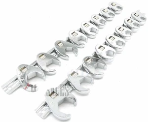 3/8" Drive FLARE NUT CROWS FOOT HEAD SOCKET WRENCH SAE + Metric Size 16pcs - Picture 1 of 2
