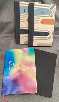 Lot of 4 Journals Bright Ideas, This & That, and a Black Journal Different Sizes - Image 1 of 4
