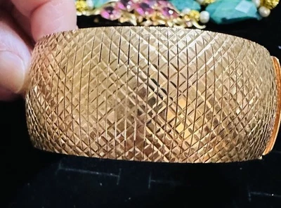 Brazalete con bisagras vintage Milor bronce Italia tono oro diadema Foto 1 de 4