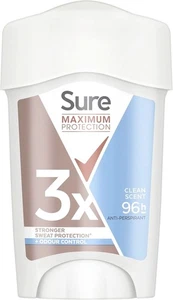 Sure Maximum Protection Clean Scent Anti-Perspirant Cream Women's Deodorant Stic - Picture 1 of 6