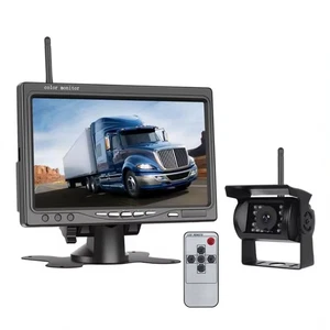 Wireless 7" Monitor IR Reversing Camera Rear View Kit For Truck Caravan 12V-24V - Picture 1 of 24