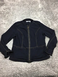 Giacca donna D&Co Denim & Company taglia media blu scuro lavaggio denim full zip - Foto 1 di 13