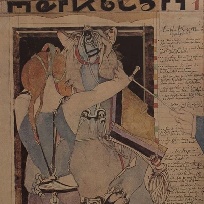 Horst Janssen Plakat Merkblatt Galerie Brockstedt Offset signiert 1978 - Bild 1 von 4