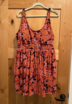 NWT Bloomchic Size 18-20/2X Floral Split Mesh Skirt Swim Dress - Image 1 of 4