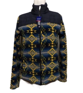 Ariat Damen Fleecejacke Pullover Navy Sonoran Southwestern Print blau gelb - Bild 1 von 5