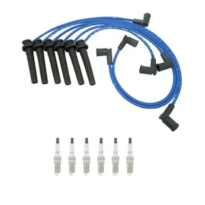 NGK Wire Set & NGK 6 G-Power Platinum Spark Plugs Kit for Sable Taurus 3.0 V6 - Picture 1 of 1