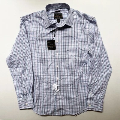 Camisa Jos A Bank Reserve Ajuste A Medida Para Hombres L Cuadros Azul Rosa Algodón Cachemira Nueva con Etiquetas Foto 1 de 4