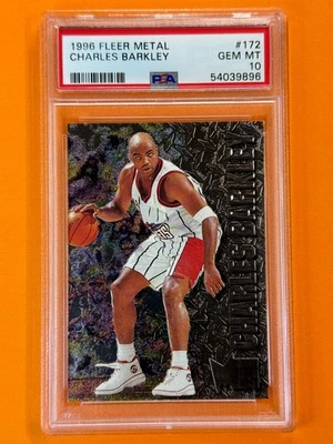 CHARLES BARKLEY 1996 Fleer Metal PSA 10 Houston Rockets #172 - Image 1 of 2
