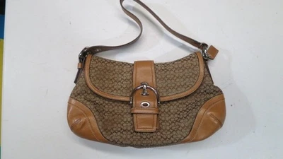 Coach F10926 MEDIUM Vintage Soho BIEGE Leather & Signature C Canvas Shoulder Bag - Image 1 of 4