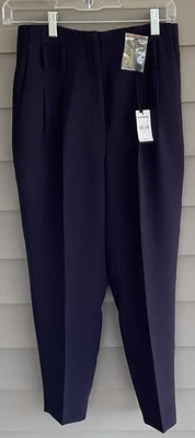 Pantalones de vestir EXPRESS para mujer talla 2S azules tiro alto plisados carrera nuevos con etiquetas Foto 1 de 4