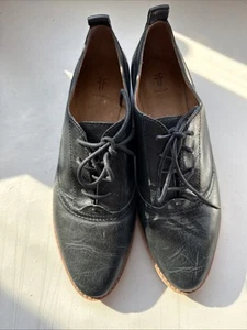 Frye Shoes Oxford Grace Black Women's Size 7.5 Preppy - Picture 1 of 16