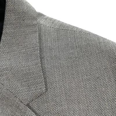 Stafford Sport Coat Mens 46L Black White Herringbone Cotton Blend Three Button - Image 1 of 4
