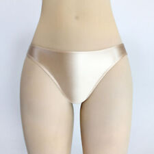 Women Panties Shiny Satin Briefs Knickers Opaque Gym Low Waist Shorts Underwear
