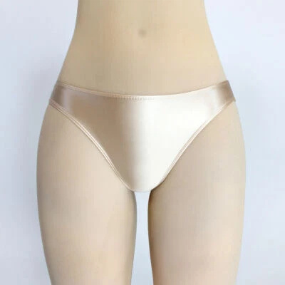 Женские трусики блестящие атласные трусы трусики непрозрачный тренажерный зал низкая талия шорты нижнее белье - Изображение 1 из 4