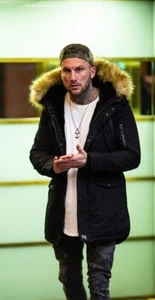 VERY SPECIAL HERREN LONG PARKER Winter Streetwear Outdoor Black Mantel Jacke - Bild 1 von 5