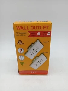 15A  Electric Dual Plug Wall Socket Adapter 2 USB Port Outlet Plate Panel    167 - Picture 1 of 7