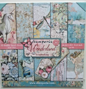 Stamperia Confezione Carta Scrapbook 8x8" - Paese delle Meraviglie - 10 Fogli - Fantasy - Foto 1 di 2