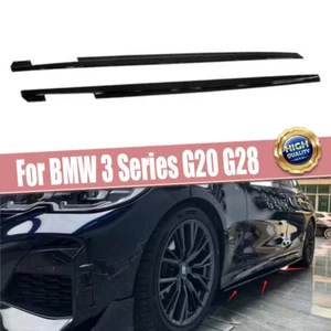 For 2019-24 BMW G20 330i M340i Gloss Black Side Skirt Panel Extension Lip Body - Bild 1 von 10