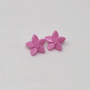 18853 LEGO Hair Decoration Flower Pointed Petals & Pin Bright Pink (2) - Picture 1 of 1