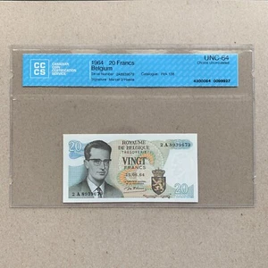 Belgium 50 Francs Banknote 1964 P138 CCCS Certified UNC 64 Belgian Currency - Picture 1 of 2