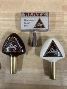 3 Vintage Blatz Beer Tap Handles Milwaukee Finest Culmbacher Knobs - Picture 1 of 5