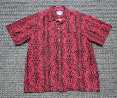 Rainbow Hawaii Men's XL Red Hawaiian Shirt Tribal Sea Turtles and Akua ka'ai - Image 1 of 4