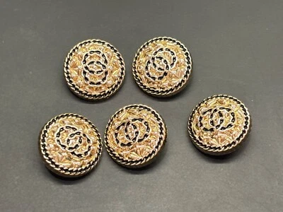 Knöpfe Set 5 Stück Chanel CC Knopf Ø 23 mm Metall Dior Versace Prada D&G LV YSL - Bild 1 von 4