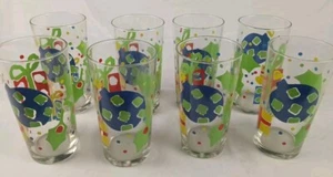 MCM Colorful Holiday Drinking Glasses Set Of 8 - Picture 1 of 4