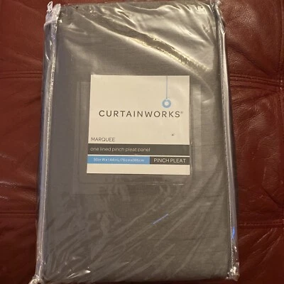 Panel de cortina plisado pellizco seda imitación carpa Curtainworks uno 30 por 144" peltre Foto 1 de 4